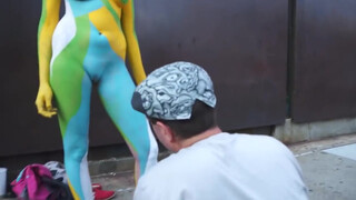 8. Artist Andy Golub bodypainting in Chelsea