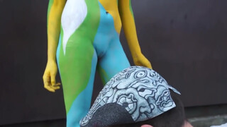 9. Artist Andy Golub bodypainting in Chelsea