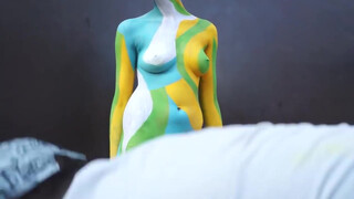 10. Artist Andy Golub bodypainting in Chelsea