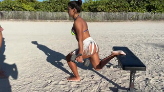 7. more fit girls exercize at Miami beach thigh and bottom at 0:50