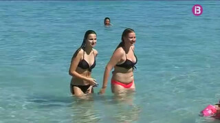 6. Beach titties, then another young perky titties girl giving an interview on the beach.