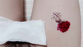 5. Rose tattoo… and thick and full bush (0:38)