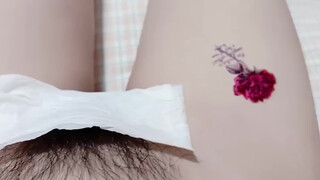 8. Rose tattoo… and thick and full bush (0:38)