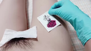 2. Rose tattoo… and thick and full bush (0:38)