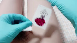 3. Rose tattoo… and thick and full bush (0:38)