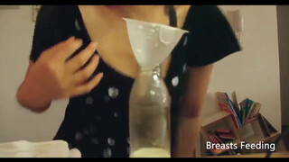6. Latina shows how to milk tits for breastfeeding