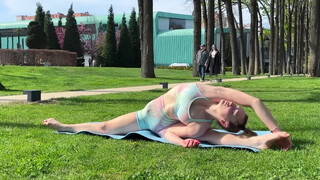 Tight little yoga outfit