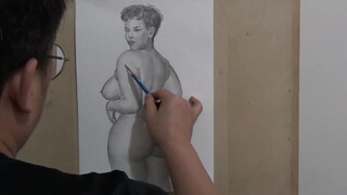 10. Nude pencil/pen art