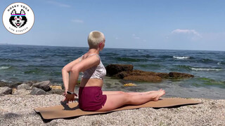 1. The way she stretches on the beach….????