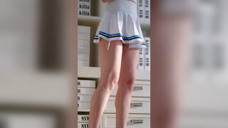 7. Cheerleader shows upskirt