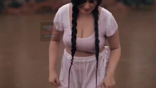 5. Enjoying in wet transparent dress