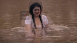 1. Enjoying in wet transparent dress