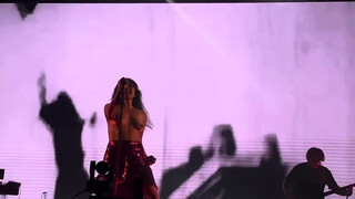 5. Spanish rock singer Eva Amaral performs topless (0:34)