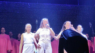 Two singers get their tits out on stage (3:12)