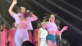 10. Alternate angle: two singers get their tits out on stage (2:22)