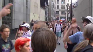 4. Nude protester with impressively full bush (9:51)