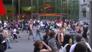 3. Nude protester with impressively full bush (9:51)