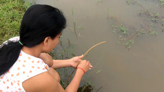 4. Amazing girl Fishing, Khmer Real Life Fishing At Siem Reap Cambodia starts at 1:23 and throughout