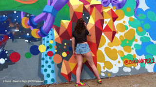 6. Graffiti Art Micro Booty Shorts #nobra Paiselyroseluvin 4k