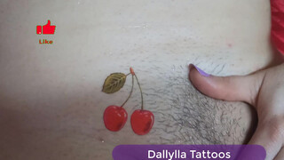 8. temporary tattoo close hairy pussy again
