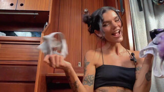 10. Sexy girl doing a panties try-on haul