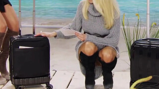 8. Another Pearl TV Outtake with Anne-Kathrin Kosch Exploring Luggage Wearing Pantyhose Best Bits 4K HD