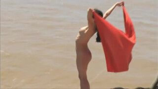 3. Nude model brushes the drapes, then the carpet (7:59)