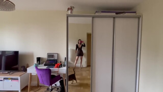 7. 0:56 Visibile pussy bush & Titties