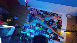 Hairy pussy surrounded by the colors of the rainbow (0:48)