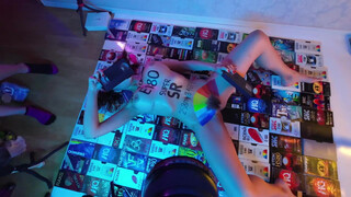 8. Hairy pussy surrounded by the colors of the rainbow (0:48)