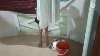 4. downblouse cleaning floor (starts at 9:11)