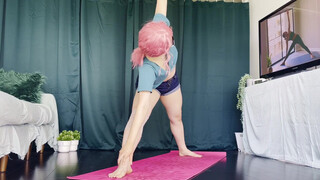 7. Loose crop top yoga downblouse ✨ (2:16, 3:02)