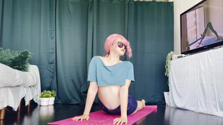 3. Loose crop top yoga downblouse ✨ (2:16, 3:02)