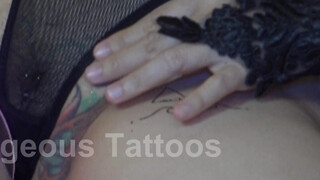 9. [VISIBLE THROUGHOUT] pierced pussy partially visible through panties