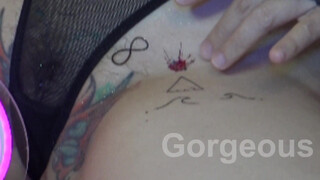 10. [VISIBLE THROUGHOUT] pierced pussy partially visible through panties