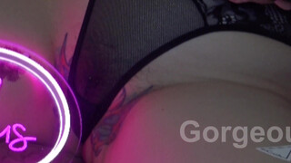 3. [VISIBLE THROUGHOUT] pierced pussy partially visible through panties