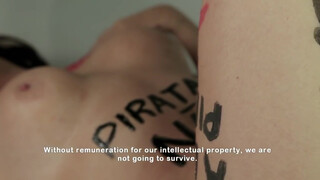 6. Author naked with “no piracy” writtten all over her body, 0:24 in “PIRATARIA NÃO – NO PIRACY – WWW.VANESSADEOLIVEIRA.NET”, uploaded 11 years ago