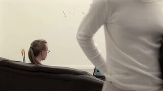 5. Dude gags himself and vomits blue dye on her pussy at 1:00:00 in “FLAM 2011”