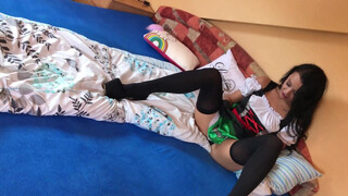 10. No panties pussy frontal flashing at 00:40 and many more positions like taking off dresses from 00:34 brunette in sexy lingerie with stockings and Oktoberfest costume from 03:24