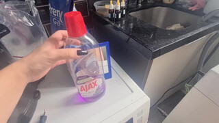 in mirror through see-through bottle 0:06 – 0:10, 0:22 – 0:28, 0:39 – 0:44; completely exposed 1:02 – 1:05; obscured masturbation 1:13 – 1:15