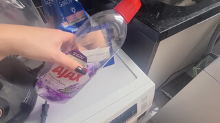 1. in mirror through see-through bottle 0:06 – 0:10, 0:22 – 0:28, 0:39 – 0:44; completely exposed 1:02 – 1:05; obscured masturbation 1:13 – 1:15