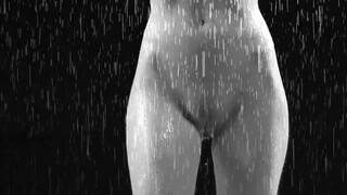 Full black and white nude