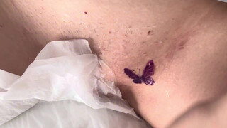 7. rubbing clit flash at timestamp, and also rubs wet clit a few times under the tissue 1:00-1:10