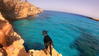 Topless swimming (starts at 0:40)