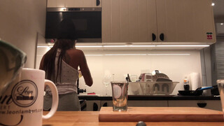 1. No panties no bra girl in the kitchen from 00:02