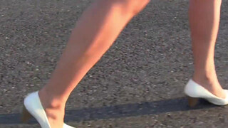 4. rubbing pussy after peeing in public. pussy visible for a second below blurry area