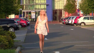 rubbing pussy after peeing in public. pussy visible for a second below blurry area