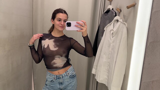 2. Transparent Clothes Try on Haul with Emily