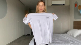 2. See-through tops try on with Sarah at 1:29 and 4:01