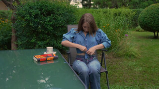 4. Girl pees her jeans at 1:00, boob visible in “Coffee and wet jeans in nature … #wetlook #model #jeans”